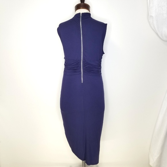 ELOQUII Wrap Front Asymmetrical Hem Dress Jersey - Picture 6 of 8